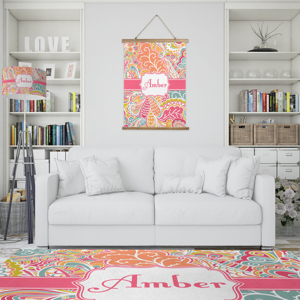 Abstract Foliage Wall Hanging Tapestry - Portrait - IN CONTEXT