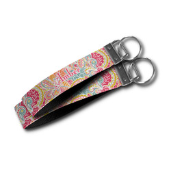 Abstract Foliage Wristlet Webbing Keychain Fob (Personalized)