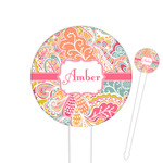 Abstract Foliage Cocktail Picks - Round Plastic (Personalized)
