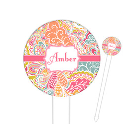 Abstract Foliage Round Plastic Food Picks (Personalized)