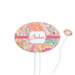 Abstract Foliage Oval Plastic Stir Sticks (Personalized)