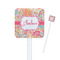 Abstract Foliage Square Plastic Stir Sticks - Single Sided (Personalized)