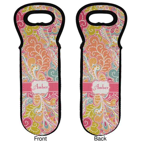Abstract Foliage Wine Tote Front & Back