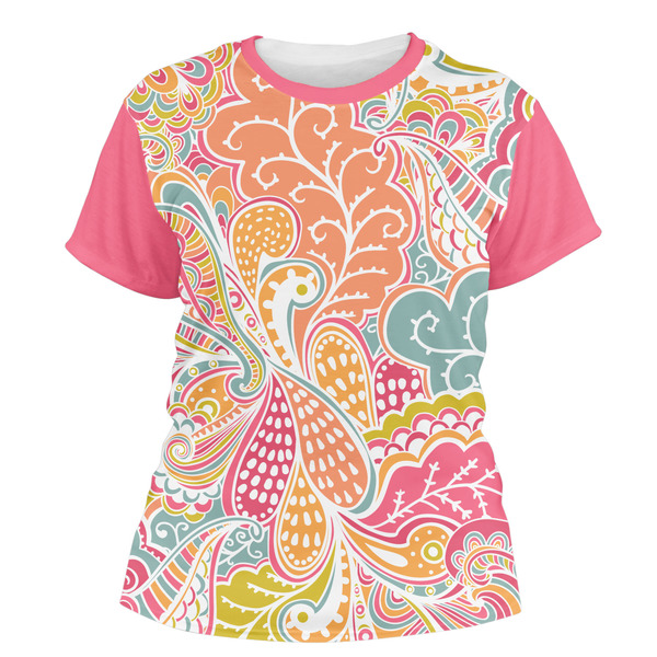 Custom Abstract Foliage Women's Crew T-Shirt - Medium