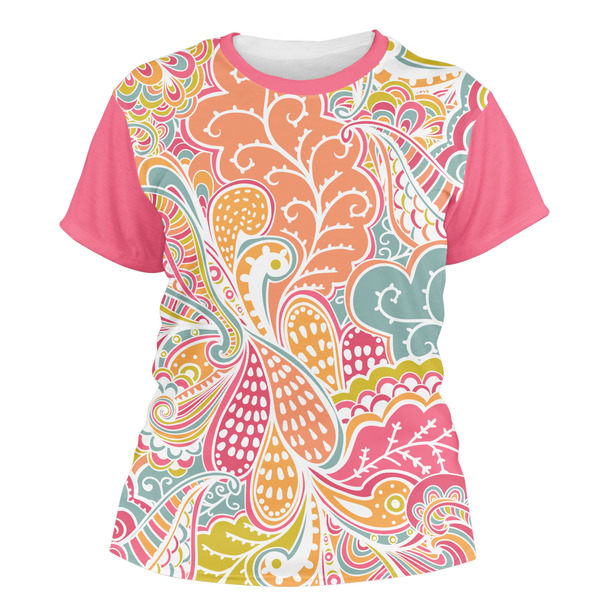 Custom Abstract Foliage Women's Crew T-Shirt - X Large