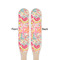 Abstract Foliage Wooden Food Pick - Paddle - Double Sided - Front & Back