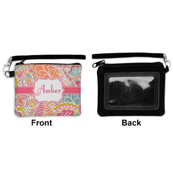 Abstract Foliage Wristlet ID Cases - Front & Back