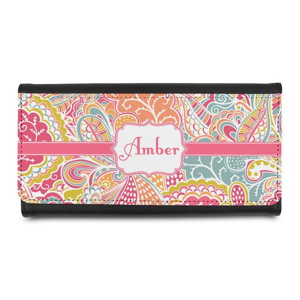 Custom Abstract Foliage Leatherette Ladies Wallet (Personalized)
