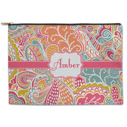 Abstract Foliage Zipper Pouch - Large - 12.5"x8.5" (Personalized)