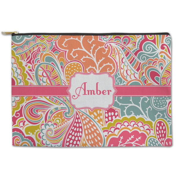 Custom Abstract Foliage Zipper Pouch - Large - 12.5"x8.5" (Personalized)