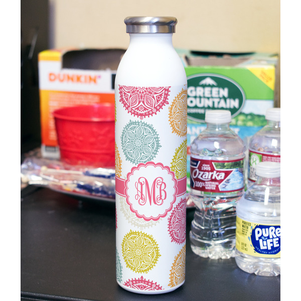 Doily Pattern 20oz Water Bottles - Full Print - In Context