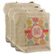 Doily Pattern 3 Reusable Cotton Grocery Bags - Front View