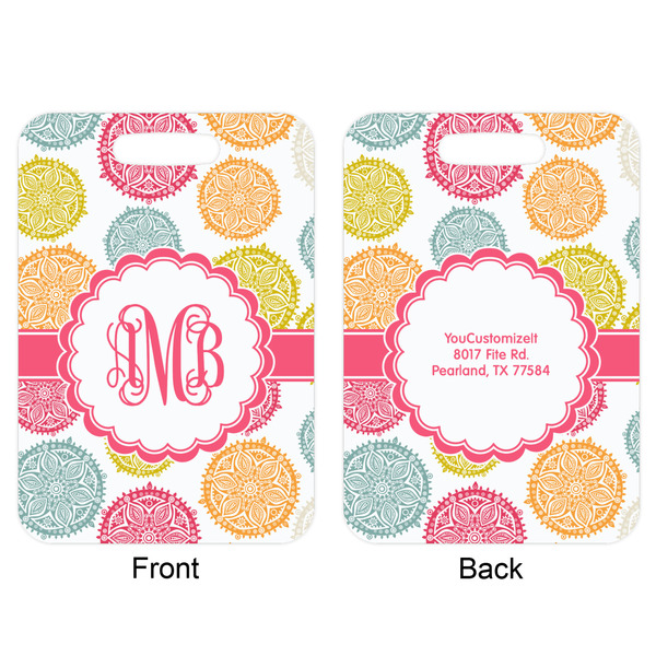 Doily Pattern Aluminum Luggage Tag (Front + Back)