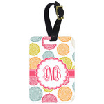 Doily Pattern Metal Luggage Tag w/ Monogram