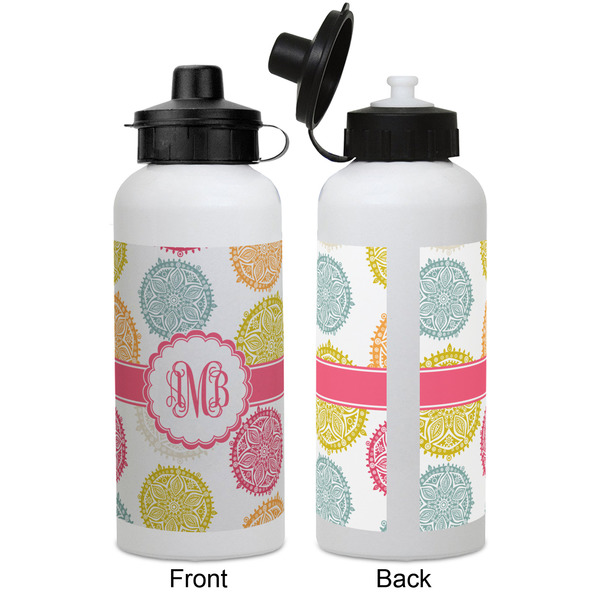 Doily Pattern Aluminum Water Bottle - White APPROVAL
