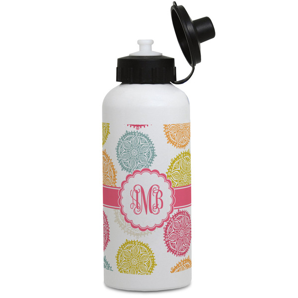 Custom Doily Pattern Water Bottles - Aluminum - 20 oz - White (Personalized)