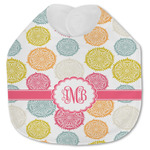 Doily Pattern Jersey Knit Baby Bib w/ Monogram