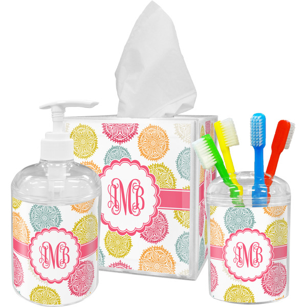 Doily Pattern Bathroom Accessories Set (Personalized)