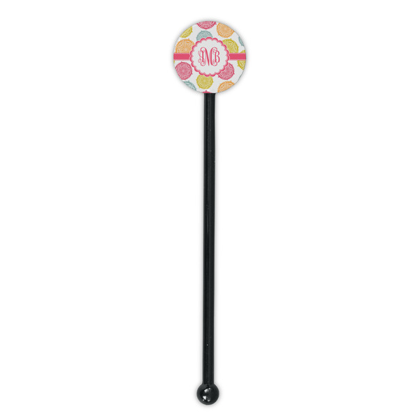 Doily Pattern Black Plastic 5.5" Stir Stick - Round - Single Stick