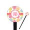 Doily Pattern 7" Round Plastic Stir Sticks - Black - Double Sided (Personalized)