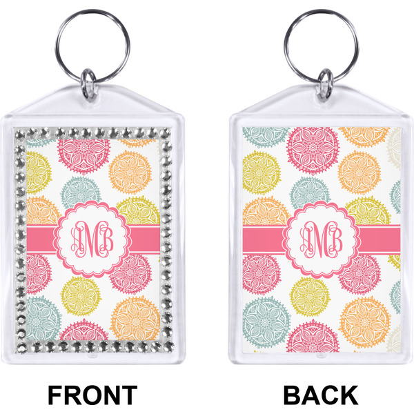 Doily Pattern Bling Keychain (Front + Back)
