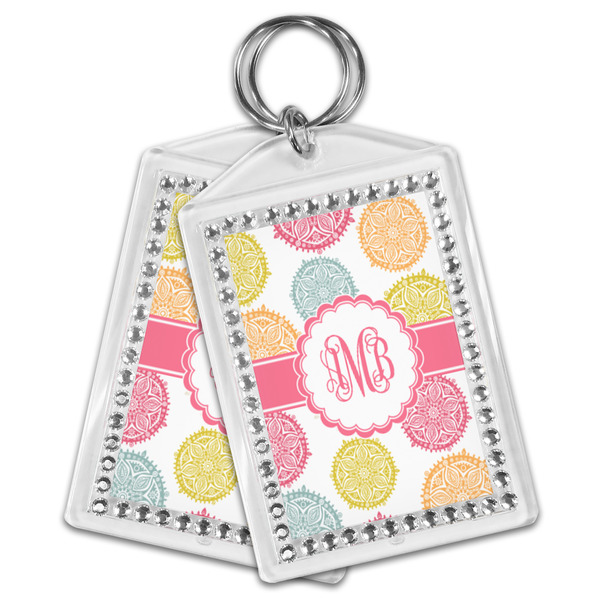 Doily Pattern Bling Keychain - MAIN