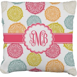 Doily Pattern Faux-Linen Throw Pillow 18" (Personalized)