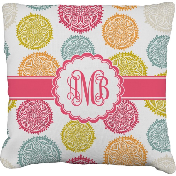 Custom Doily Pattern Faux-Linen Throw Pillow 18" (Personalized)