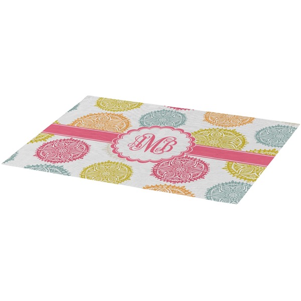 Doily Pattern Burlap Placemat (Angle View)