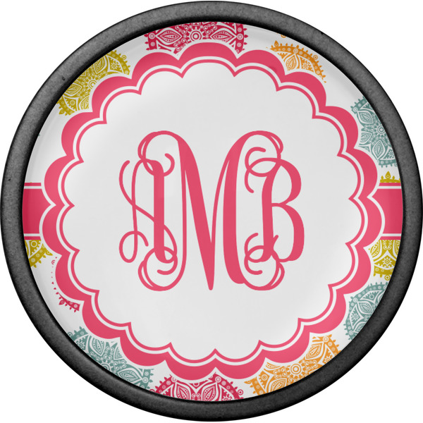 Doily Pattern Cabinet Knob - Black - Front