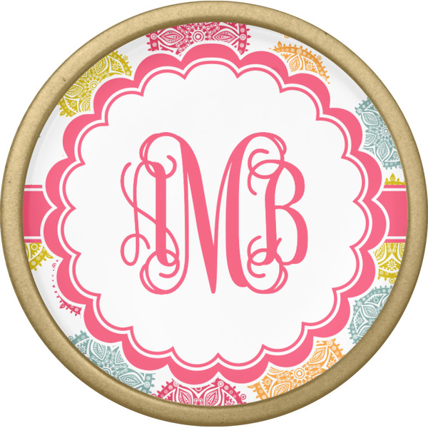 Doily Pattern Cabinet Knob - Gold - Front