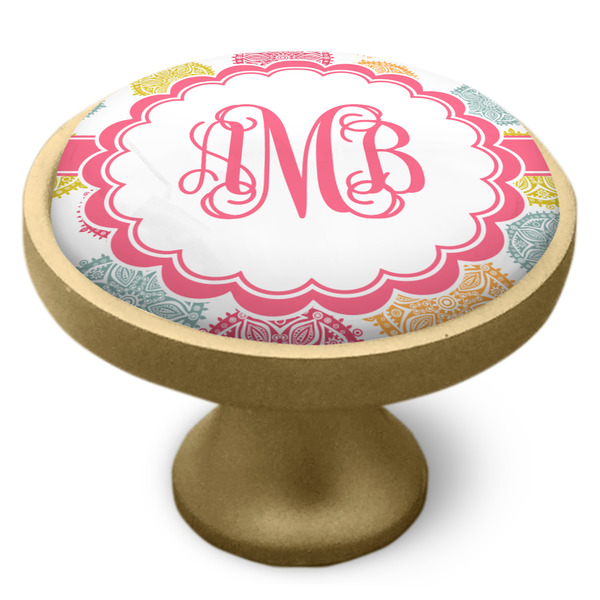 Doily Pattern Cabinet Knob - Gold - Side