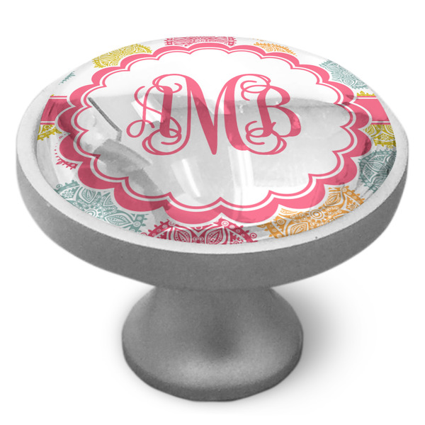 Doily Pattern Cabinet Knob - Nickel - Side