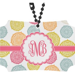 Doily Pattern Rear View Mirror Ornament (Personalized)