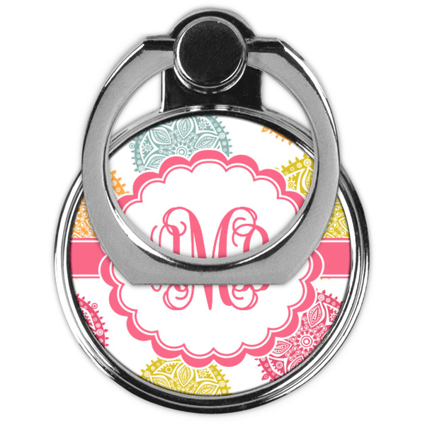 Doily Pattern Cell Phone Ring Stand & Holder - Front (Collapsed)