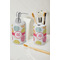 Doily Pattern Ceramic Bathroom Accessories - LIFESTYLE (toothbrush holder & soap dispenser)