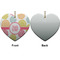 Doily Pattern Ceramic Flat Ornament - Heart Front & Back (APPROVAL)