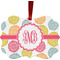 Doily Pattern Metal Frame Ornament - Double Sided w/ Monogram