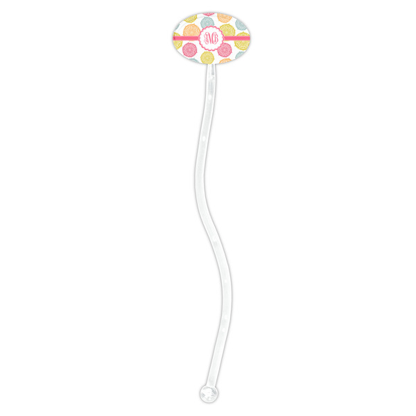 Doily Pattern Clear Plastic 7" Stir Stick - Oval - Single Stick