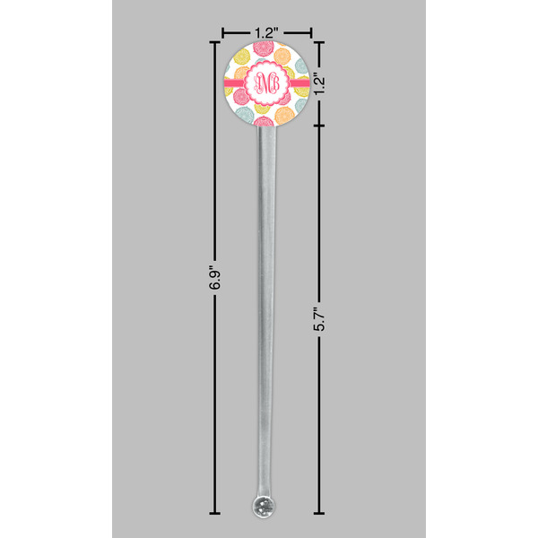 Doily Pattern Clear Plastic 7" Stir Stick - Round - Dimensions