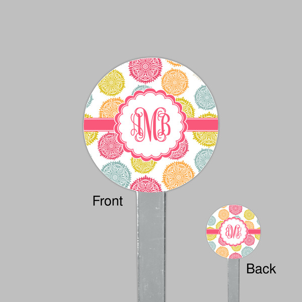 Doily Pattern Clear Plastic 7" Stir Stick - Round - Front & Back