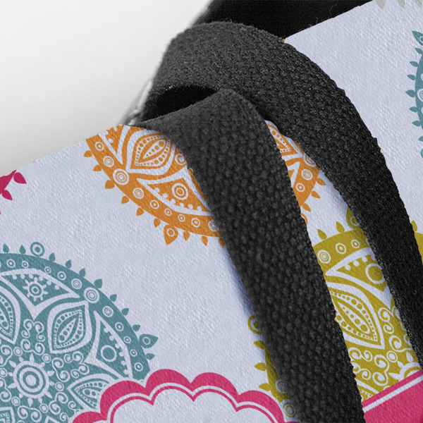 Doily Pattern Closeup of Tote w/Black Handles