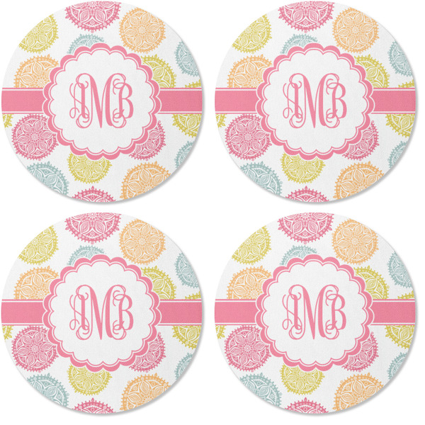 Doily Pattern Coaster Round Rubber Back - Apvl