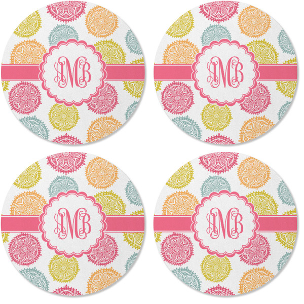Doily Pattern Coaster Round Rubber Back - Apvl