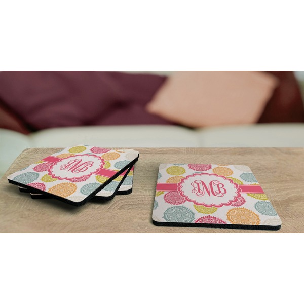 Doily Pattern Coaster Rubber Back - On Coffee Table