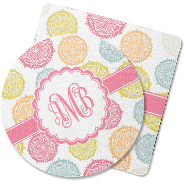 Custom Doily Pattern Rubber Backed Coaster (Personalized)