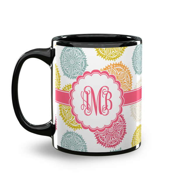 Doily Pattern Coffee Mug - 11 oz - Black