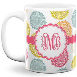 Doily Pattern 11 Oz Coffee Mug - White (Personalized)