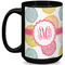 Doily Pattern 15 Oz Coffee Mug - Black (Personalized)