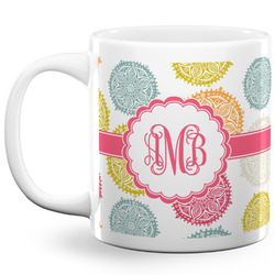 Doily Pattern 20 Oz Coffee Mug - White (Personalized)